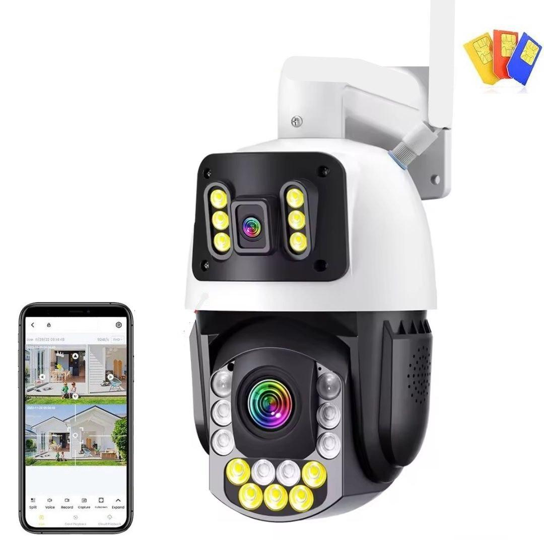Зовнішня камера 8 Мп з 2 об'єктивами, поворотна, 30X Zoom з sim карткою камера Boavision HD80Q9XM-4G. iCSee