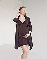 Комплект халат і сорочка з кліпсами для годування DARK CHOCOLATE, фото 4