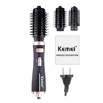 Фен-щітка для укладання волосся 2 в 1 з обертовою насадкою Kemei KM-8021 1000Вт, фото 6