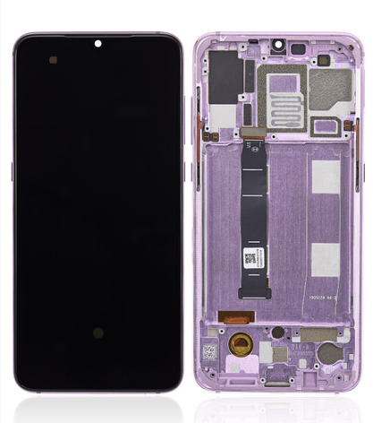 Дисплей (экран) для Xiaomi Mi 9 + тачскрин, черный, OLED, с узкой рамкой, с передней панелью фиолетового, фото 1