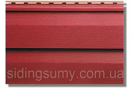 Сайдинг KANADA Плюс Преміум Червоний акриловий, двопереломний, Альта-Профіль, 3660х230х1,1 мм, фото 1