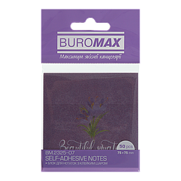 Блок для нотаток з клейким шаром ARABESKI, 75x75мм, 50 арк., блискучий, фіолетовий