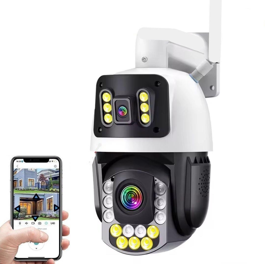 Антивандальна Wi-Fi камера 8 Мп з 2 об'єктивами, поворотна, 50X Zoom камера Pegatah ISE-Q9 8MP 50x. iCSee, фото 1