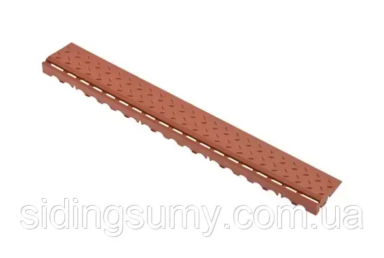Боковий елемент обрамлення з пазами під замки для газонної решітки, коричневий, фото 1