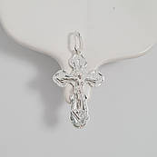 Хрестик зі срібла з розп'яттям класичний і написом Спаси і Збережи