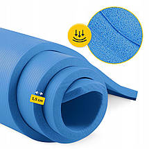 Килимок (мат) для йоги та фітнесу 4FIZJO NBR 1.5 см 4FJ0112 Blue Poland, фото 5