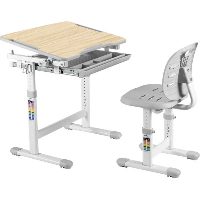 Парта зі стільцем FunDesk Piccolino III Grey-w, фото 1