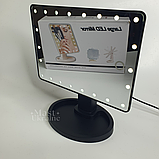 Дзеркало з підсвіткою для макіяжу настільне прямокутне Large Mirror, живлення від USB/батарейок Чорне, MLLM-22-Black, фото 3