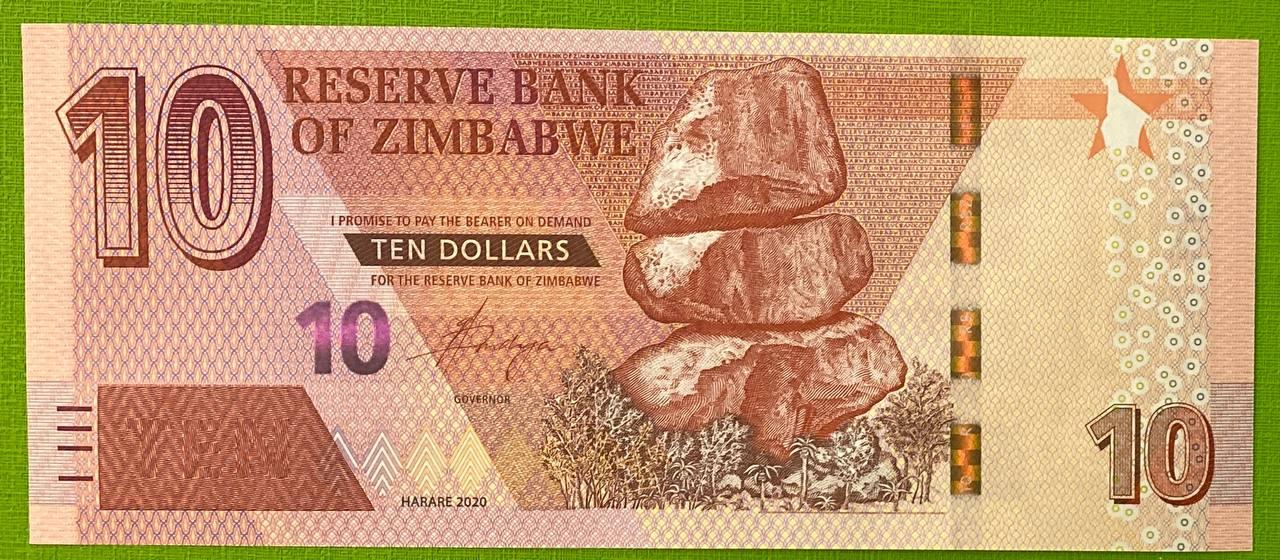 Банкнота Зімбабве 10 доларів 2020 р. UNC, фото 1