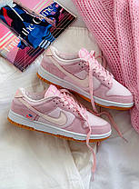 Жіночі кросівки Nike Sb Dunk Low Teddy Bear Pink Кеди Найк СБ Данк рожеві низькі замша текстиль демісезон, фото 3