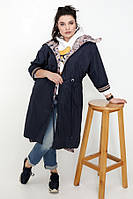 Трендовий жіночий легкий демісезонний подовжений  двосторонній плащ на шнуровкі''Інгрід''