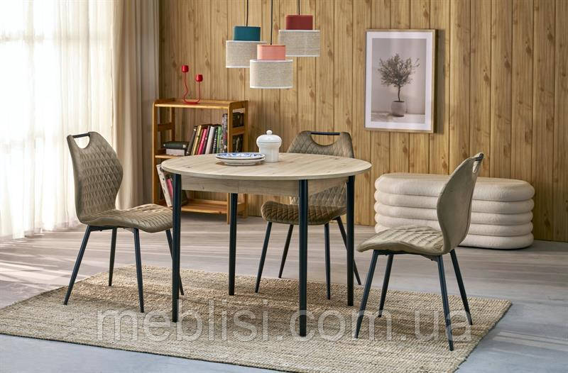 Стіл розкладний PIVOT дуб артезан/чорний 102(142)х102х75 (Halmar)