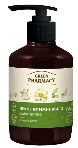 Ніжне інтимне мило Green Pharmacy "Чайне дерево" (370мл.)