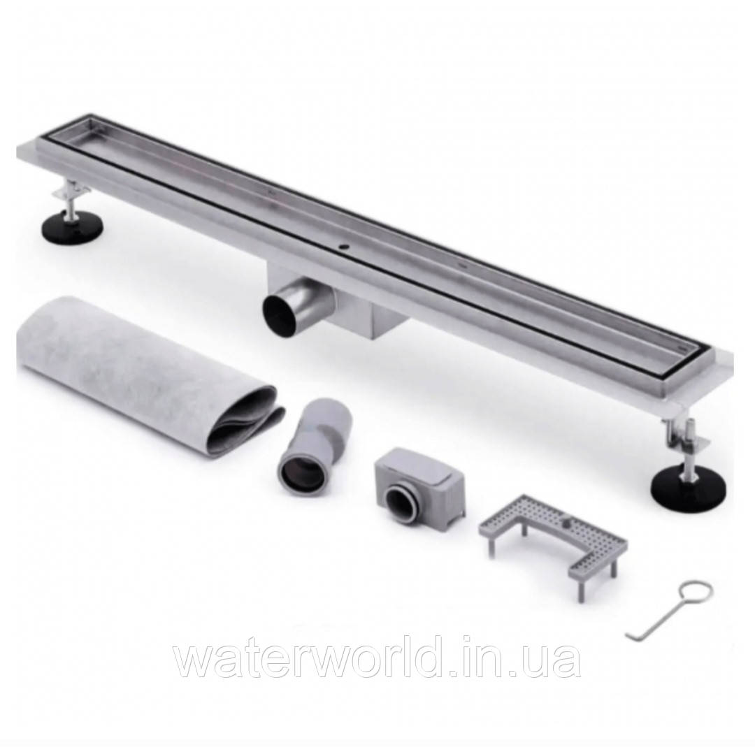 Душовий лінійний трап під плитку TM.KOER Чехія FD30 70x550 мм із неіржавкої сталі SUS304 з мокрим і сухим закривом, фото 1