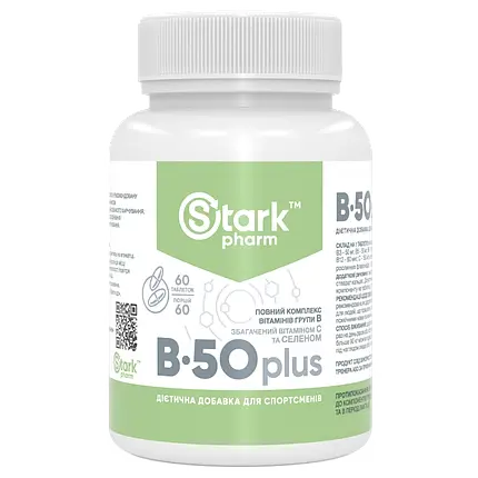 Вітамін В комплекс Stark Pharm B-50 Plus 60 таб., фото 1