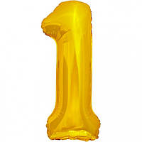 Фольгована надувна цифра Pelican "1" золото 100 см (831011)