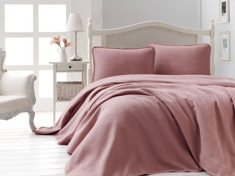 Жакардове покривало з наволочками Saheser Liv powder 240*260 +дві наволочки 50×70см, фото 1