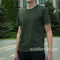 Футболка бавовна хакі щільна 190 г/м2