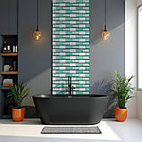 Декоративна ПВХ панель 960х480х4мм Цегла зелений орнамент SW-00001429, фото 5