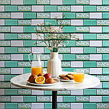 Декоративна ПВХ панель 960х480х4мм Цегла зелений орнамент SW-00001429, фото 6