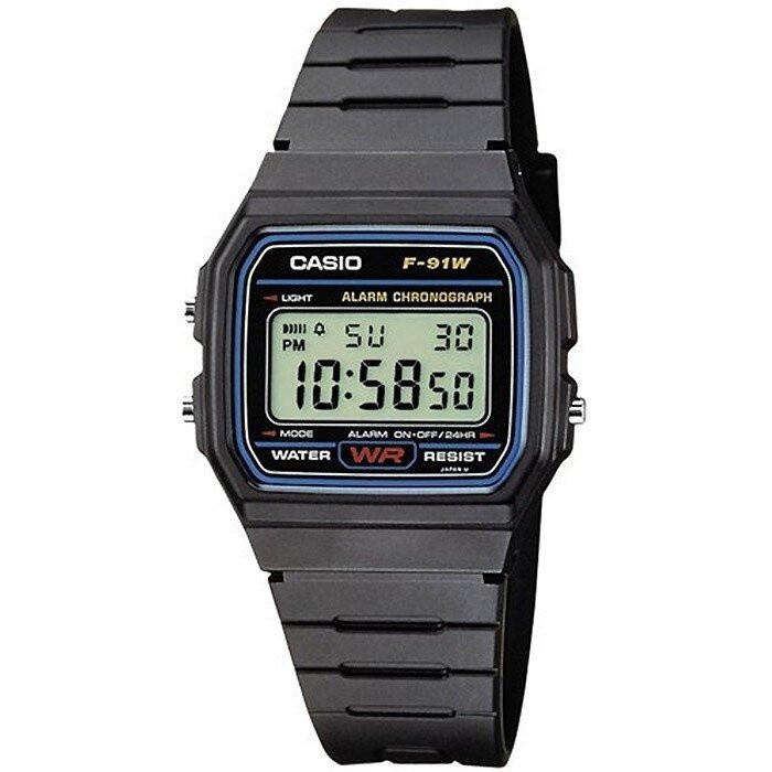 Чоловічий годинник CASIO F-91W-1YER (ZD086A) -CLASSIC + BOX