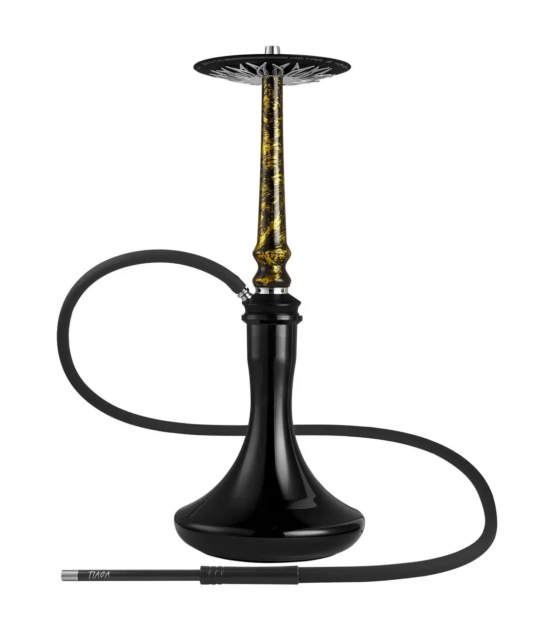 Кальян Tiaga Hookah Astra, золотий, стильний дизайн, висота 53 см на колбі Craft Black