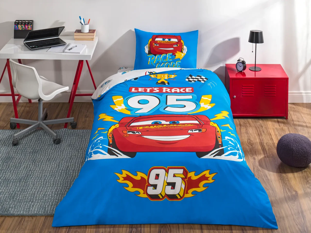 Підлітковий комплект Disney TAC Cars let's Race Ранфорс / простирадло на резинці, фото 1