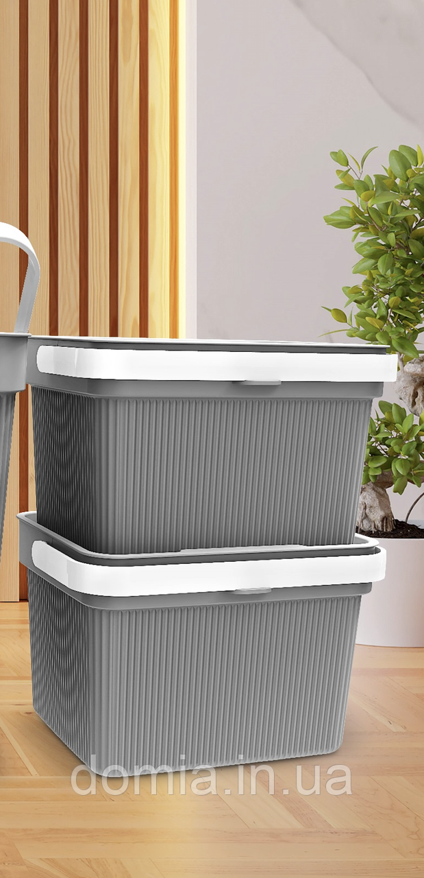 Кошик прямо. з кришкою з ручками "Shell" 10 л. LOVA Plastlk, Туреччина, LV-382