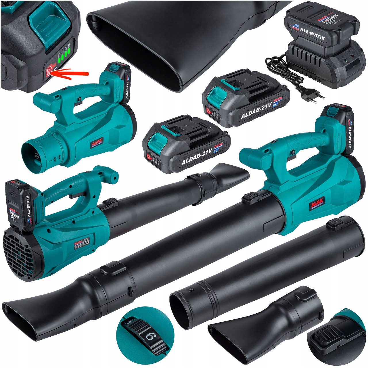 Акумуляторна повітродувка садова ALFA ALDAB 21V/2.0ah, фото 1