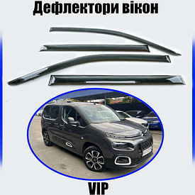 Дефлектори вікон, вітровики Citroen Berlingo Multispace 5 дверний 2018- (скотч) VIP