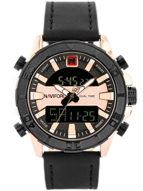 Чоловічий годинник Naviforce - NF9114 (Zn046D) - Чорний/Роузглд