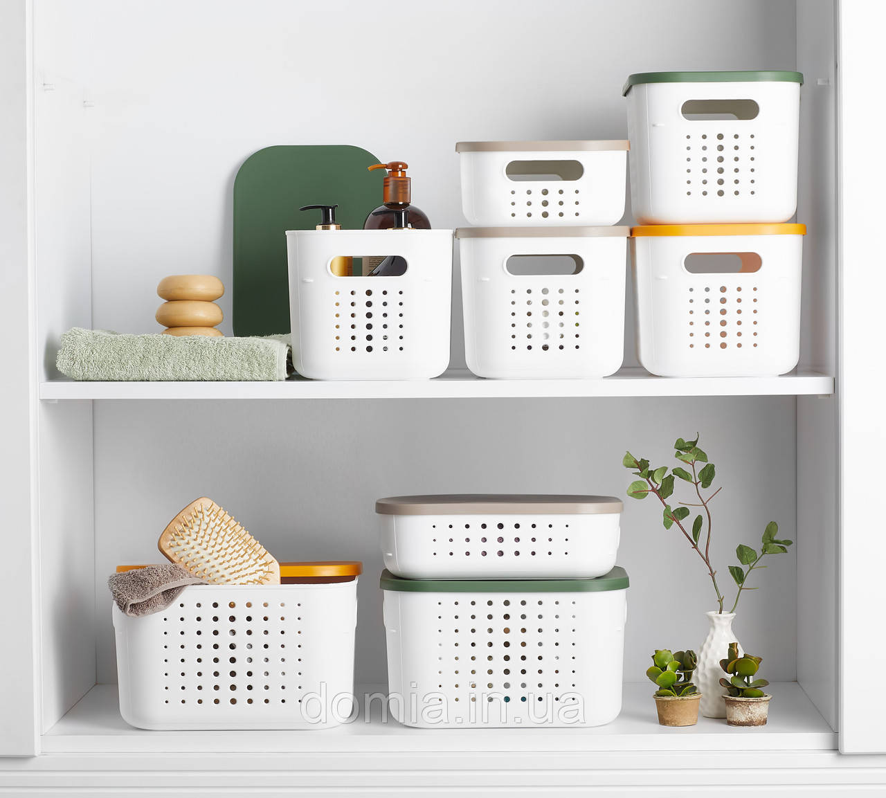 Кошик прямом. з кришкою з ручками "Bubble" 13.4 л. LOVA Plastlk, Туреччина, LV-361, фото 1