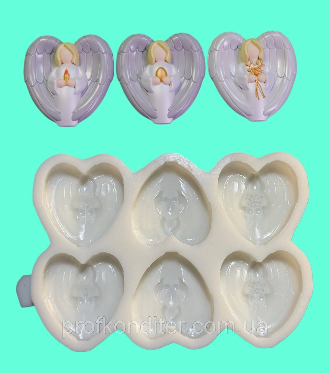 Ексклюзив. Силіконовий молд для шоколаду, мастіки, карамелі та ін "ЦУКЕРКИ - Янголи великдень", фото 1