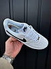 Чоловічі жіночі кросівки Nike Air Force 1 White Black Найк Форси біло-чорні на весну шкіряні весняні, фото 3