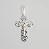 Класичний хрестик зі срібла з розп'яттям і написом Спаси і Збережи