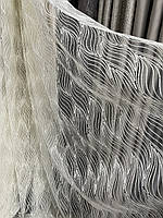 Тюль вишивка молочна хвиля фатін