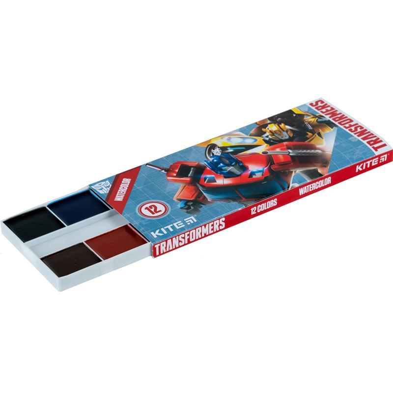 Фарби акварельні в картонній упаковці Kite Transformers 12 кольорів TF23-041