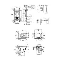 Комплект 4 в 1: Інсталяція GROHE Solido 3 в 1 3884966Q + Унітаз безобідковий Kroner Eifel WHI493436 TORNADO з, фото 3