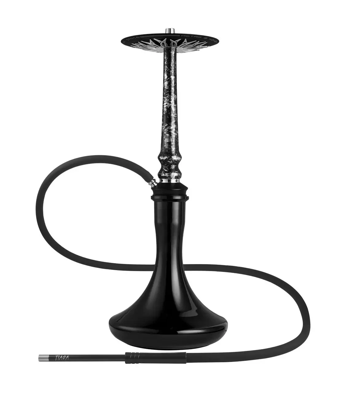 Кальян Tiaga Hookah Astra, срібний, стильний дизайн, висота 53 см на колбі Craft Black