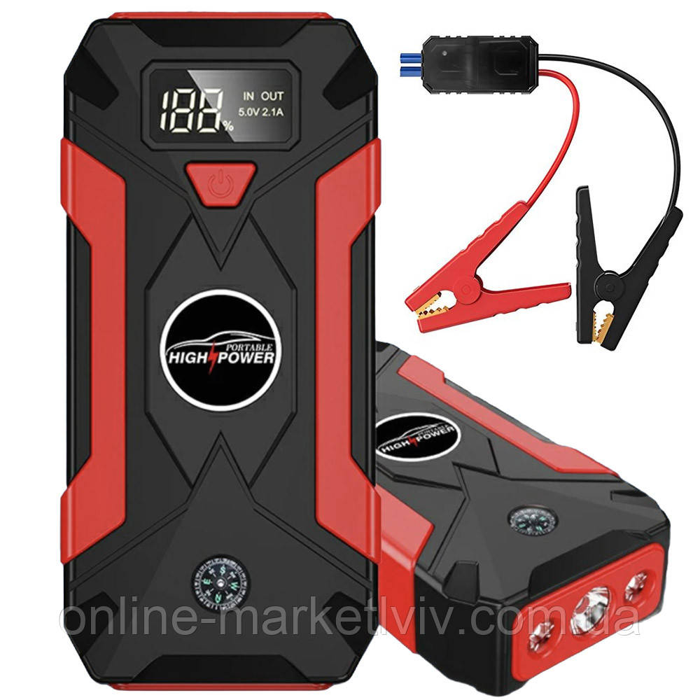 Пускозарядний пристрій 99800mAh, 1000А, 2хUSB, JUMPSTARTER QY31 / Автомобільний пусковий пристрій, фото 1