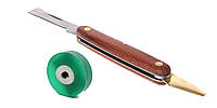 Ніж для щеплення рослин розкладний з відокремлювачем кори + стрічка для щеплення 100 м