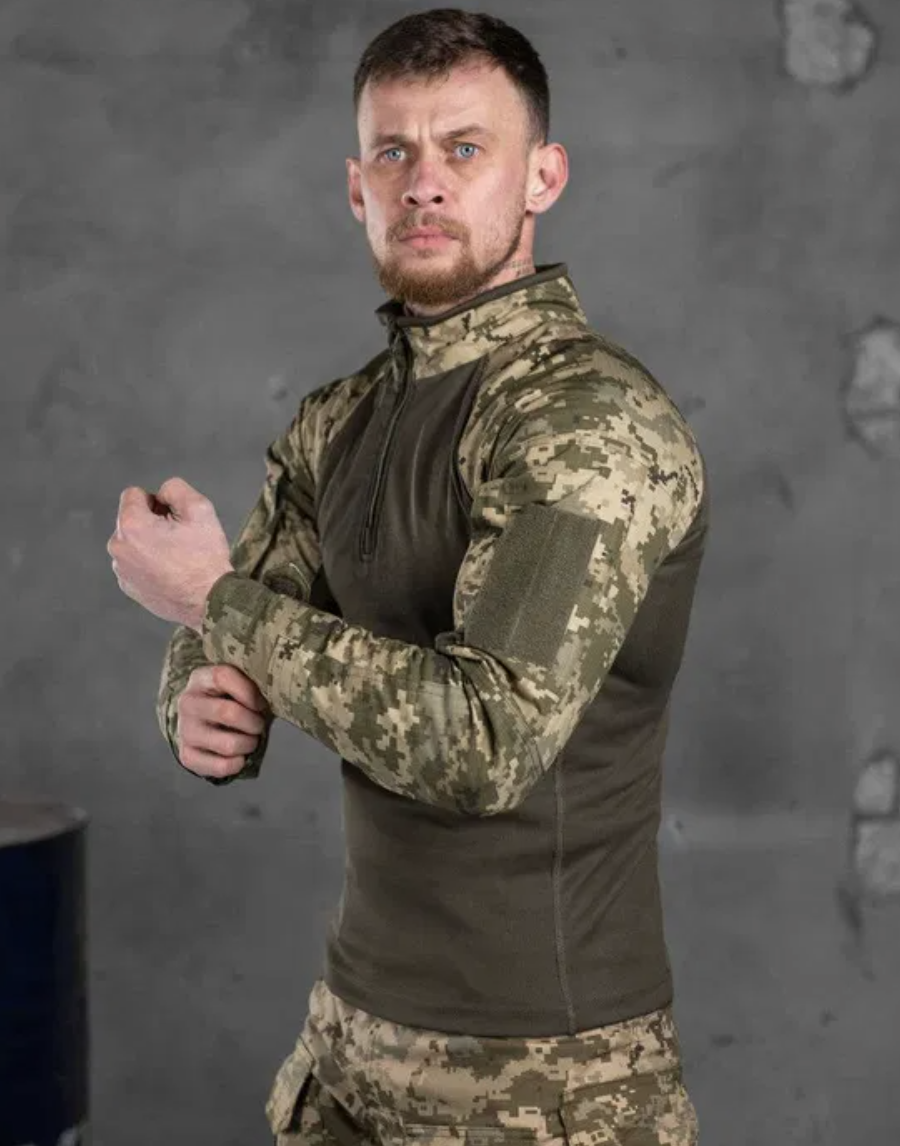 Тактическая рубашка убакс ЗСУ пиксель/ мультикам армейская боевая рубашка Ubacs кофта военным пиксель липучки - фото 1 - id-p1787278017