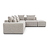 Диван кутовий великий модульний у вітальню MeBelle FLEX 3,2 м сірий бежевий, рогожка, букле, фото 4