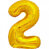 Фольгована надувна цифра Pelican "2" золото 100 см (831012)