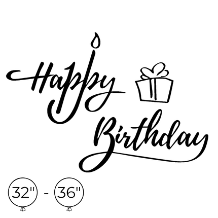 Наліпка на кулю 32"-36" - Happy Birthday, фото 1