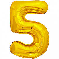 Фольгована надувна цифра Pelican "5" золото 100 см (831015)