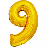 Фольгована надувна цифра Pelican "9" золото 100 см (831019)
