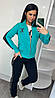 Жіночий костюм трійка Louis Vuitton бірюзовий (трикотаж двунить Туреччина), фото 6