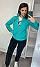 Жіночий костюм трійка Louis Vuitton бірюзовий (трикотаж двунить Туреччина), фото 8