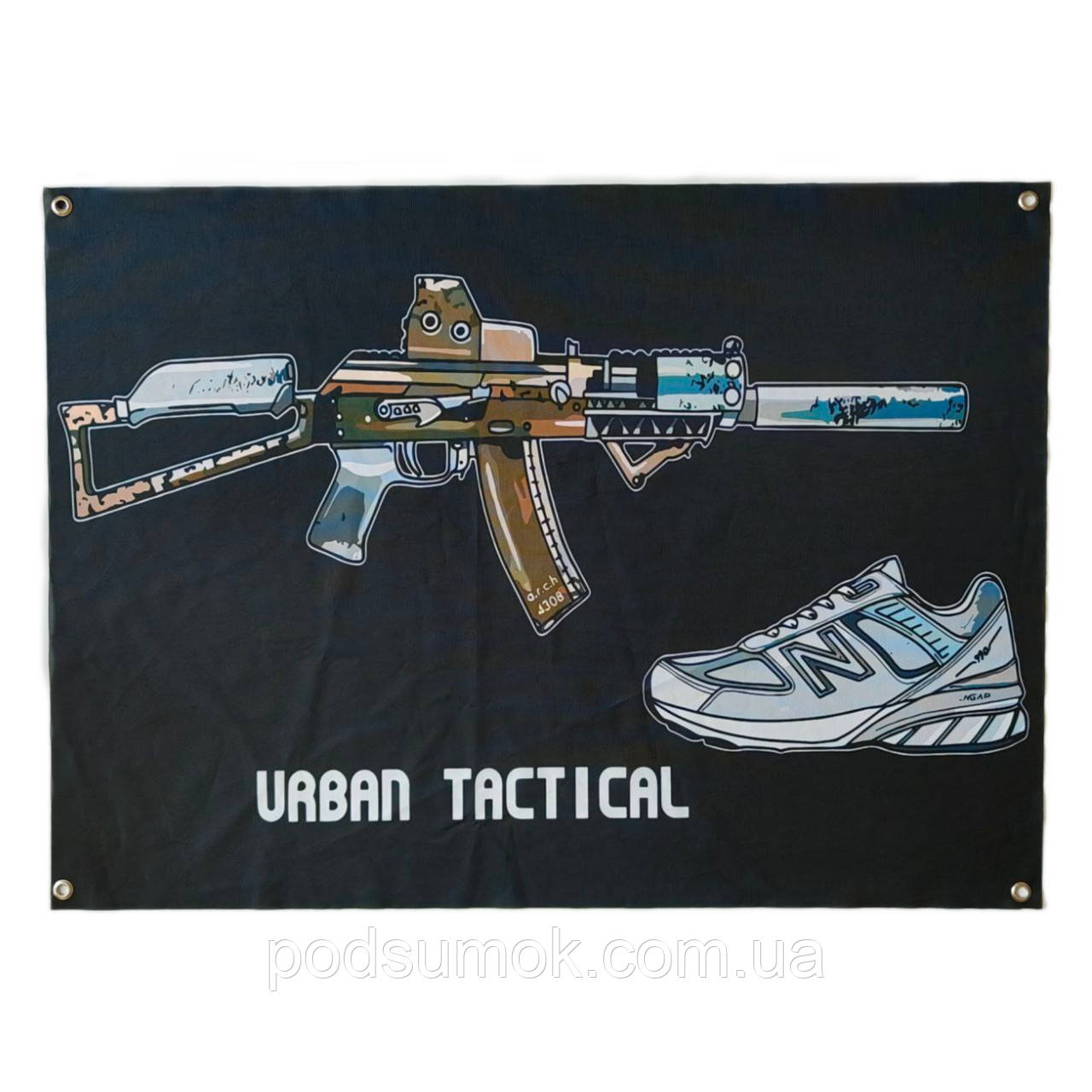 Банер прапор військовий URBAN TACTICAL 70х100 см настінний односторонній з люверсами, фото 1